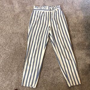 White with blue striped dress pants